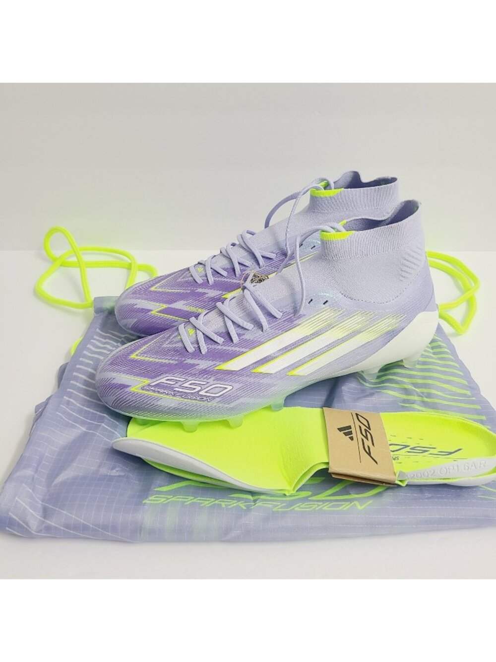 Adidas Womens F50 Sparkfusion Elite FG Soccer Cleats BAG INSOLES JH7648 Size 7.5